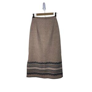 Pendleton Tribal Native Wool Maxi Skirt Tan Neutral 4